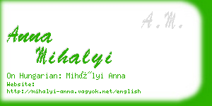 anna mihalyi business card